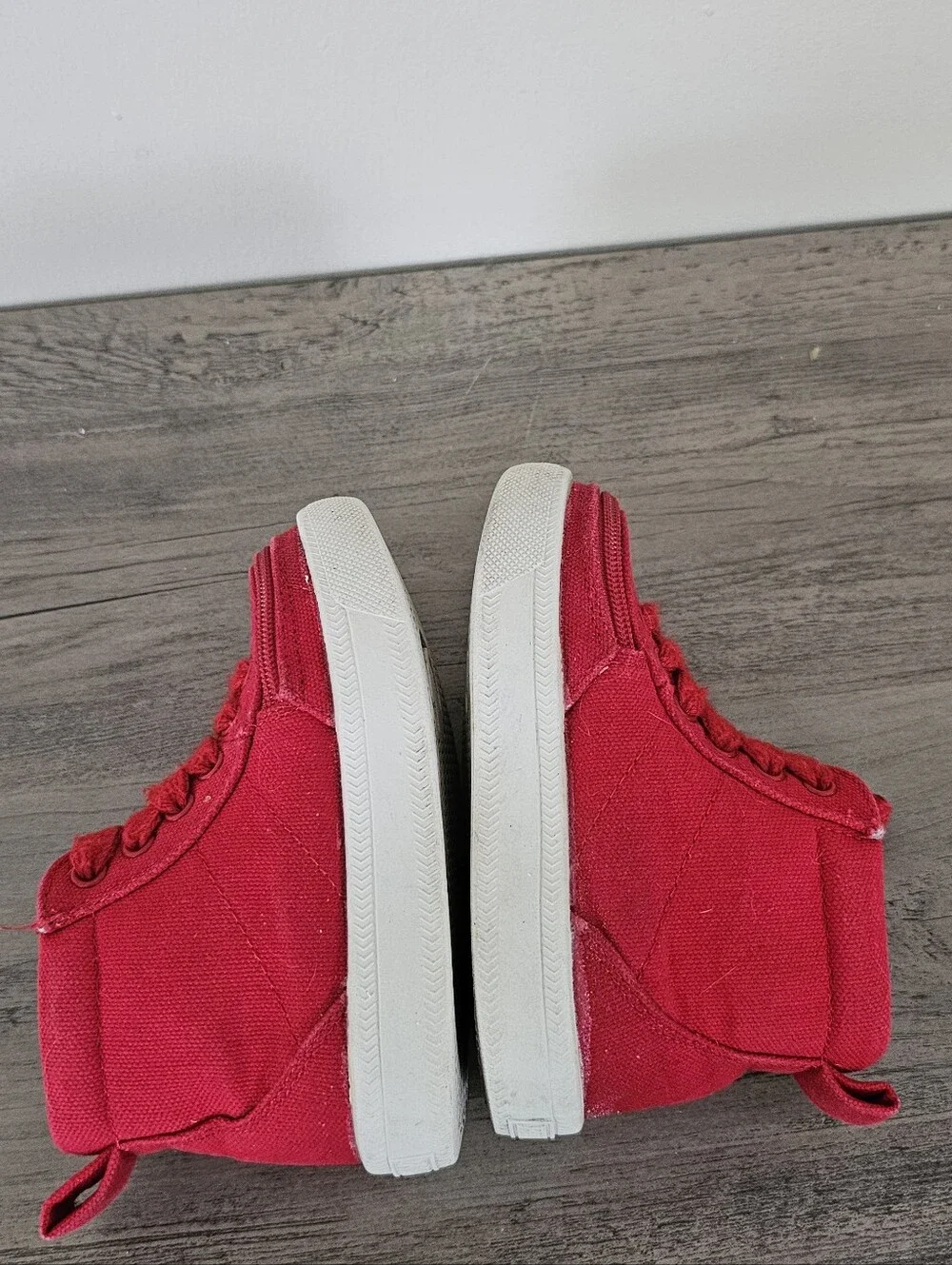 Billy Toddler Red High Canvas Zip & Lace Size 5 AFO SMO Brace Special Needs Shoe